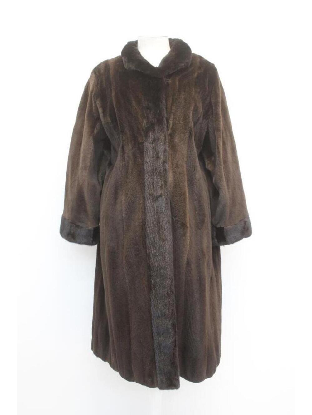 Excellent Sheared Dark Ranch Mink Fur Coat Jacket Women Woman Size 6-8 Small Med